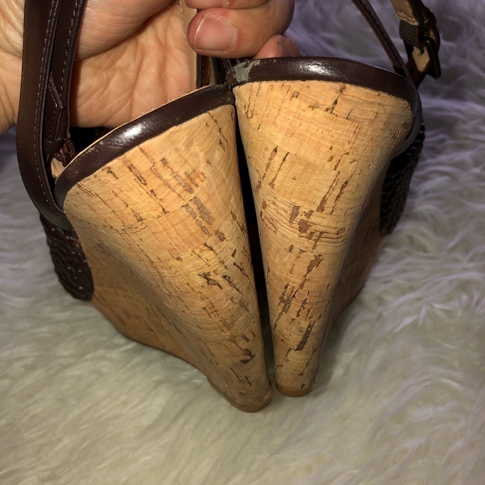 ENZO ANGIOLINI Cantone Designer cork Wedge Sandals Sz 8 - Picture 6 of 9